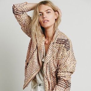 Free People Janpath Embellished Moto Jacket